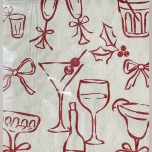 TIPSY AND TOASTY HOLIDAY PAPER COCKTAIL NAPKINS